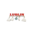 magnes na lodówkę Lublin srebrne zawieszki symbole miasta