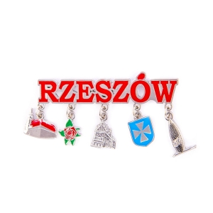 Magnes na lodówkę – Rzeszów, z zawieszkami