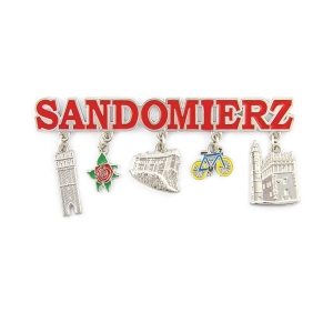 Magnes na lodówkę – Sandomierz, z zawieszkami