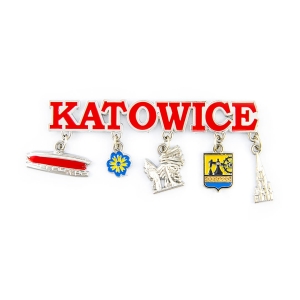 Magnes na lodówkę – Katowice, z zawieszkami