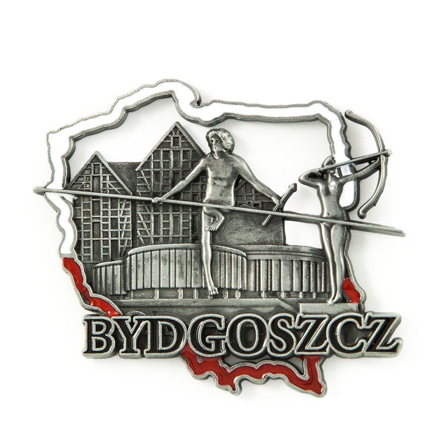 Magnes na lodówkę Polska Bydgoszcz metalowy pamiątka