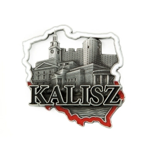 Magnes na lodówkę w kształcie Polski – Kalisz, metalowy