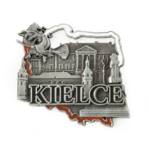Magnes na lodówkę w kształcie Polski – Kielce, metalowy
