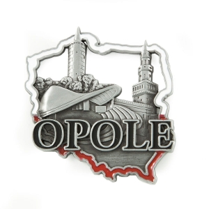 Magnes na lodówkę w kształcie Polski – Opole, metalowy