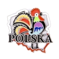 magnes na lodówkę w kształcie Polski metalowy kogut ludowy