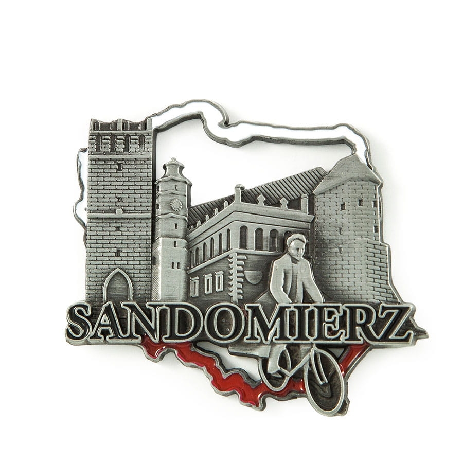 magnes na lodówkę Polska Sandomierz metalowy pamiątka turystyczna