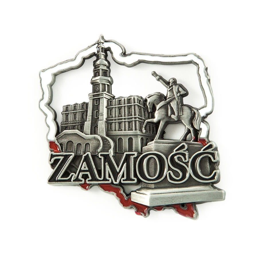 Magnes na lodówkę Polska Zamość metalowy pamiątka