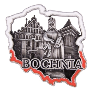 Magnes na lodówkę w kształcie Polski – Bochnia, metalowy