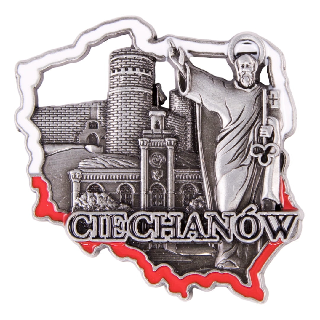 magnes metalowy Polska Ciechanów pamiątka
