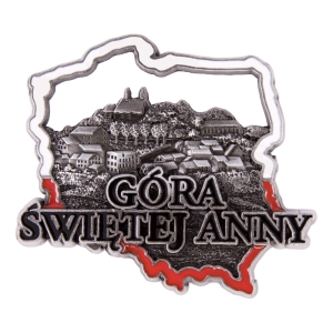 Magnes na lodówkę w kształcie Polski – Góra Świętej Anny, metalowy