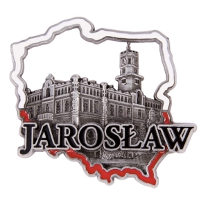 Magnes na lodówkę w kształcie Polski – Jarosław, metalowy