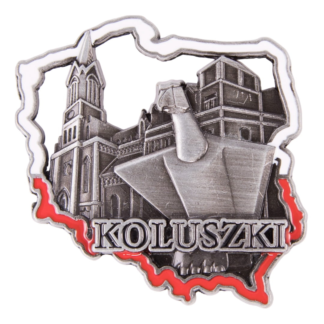 Magnes na lodówkę Polska Koluszki metalowy pamiątka