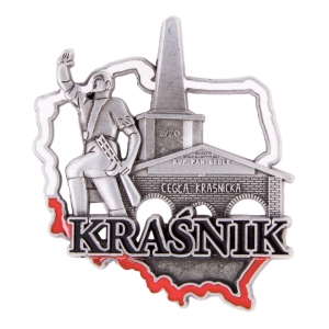 Magnes na lodówkę w kształcie Polski – Kraśnik, metalowy