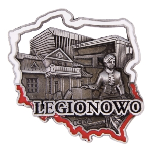 Magnes na lodówkę w kształcie Polski – Legionowo, metalowy