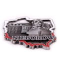 magnes lodówka Nieborów relief 3D metalowy srebrny