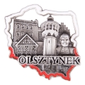 Magnes na lodówkę Olsztynek kształt Polski metalowy pamiątka