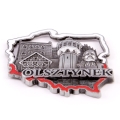 Magnes Olsztynek metalowy Polska 3D srebrny pamiątka turystyczna