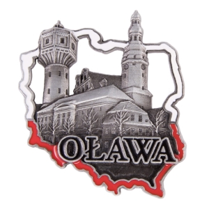 Magnes na lodówkę w kształcie Polski – Oława, metalowy