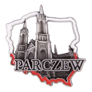 Magnes na lodówkę w kształcie Polski – Parczew, metalowy