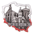 magnes na lodówkę Polska Poddębice metalowy pamiątka