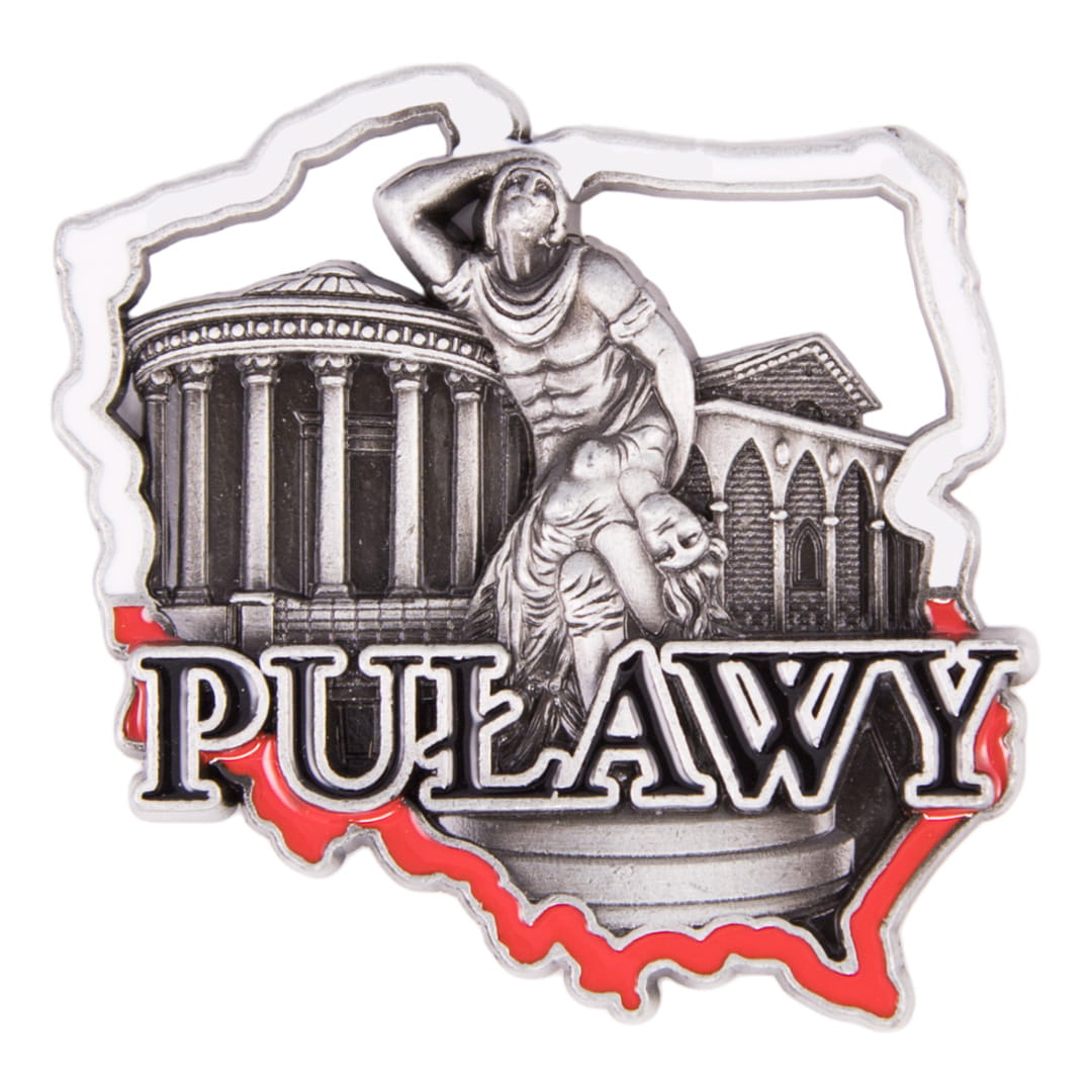 magnes na lodówkę Puławy metalowy kształt Polski pamiątka