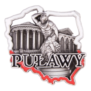 Magnes na lodówkę w kształcie Polski – Puławy, metalowy