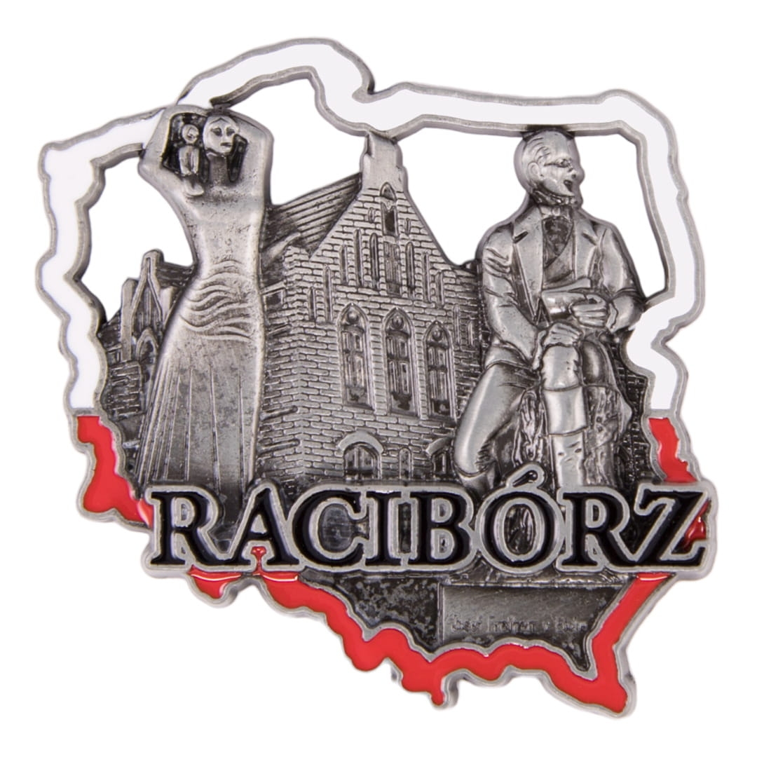 magnes na lodówkę Polska Racibórz metalowy pamiątka