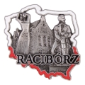magnes na lodówkę Polska Racibórz metalowy pamiątka