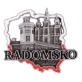 Magnes na lodówkę Radomsko metalowy kształt Polski pamiątka