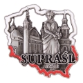 Magnes metalowy Supraśl Polska - pamiątka z zabytkami
