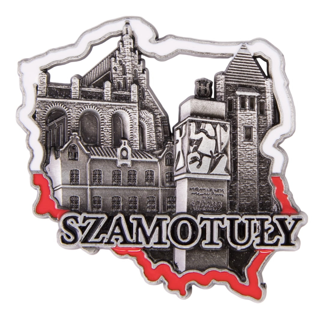 magnes lodówkę Polska Szamotuły metalowy pamiątka