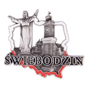 Magnes na lodówkę w kształcie Polski – Świebodzin, metalowy