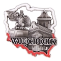 magnes na lodówkę Więcbork kształt Polski metalowy pamiątka