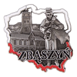 Magnes na lodówkę w kształcie Polski – Zbąszyn, metalowy