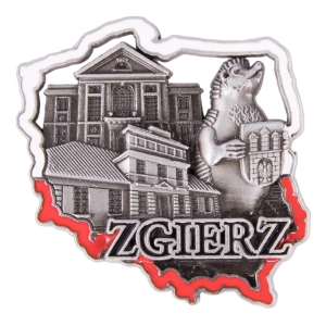 Magnes na lodówkę w kształcie Polski – Zgierz, metalowy