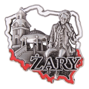 Magnes na lodówkę w kształcie Polski – Żary, metalowy