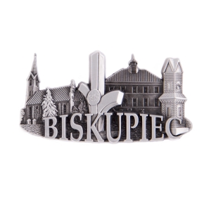 Magnes na lodówkę – panorama Biskupiec, metalowy