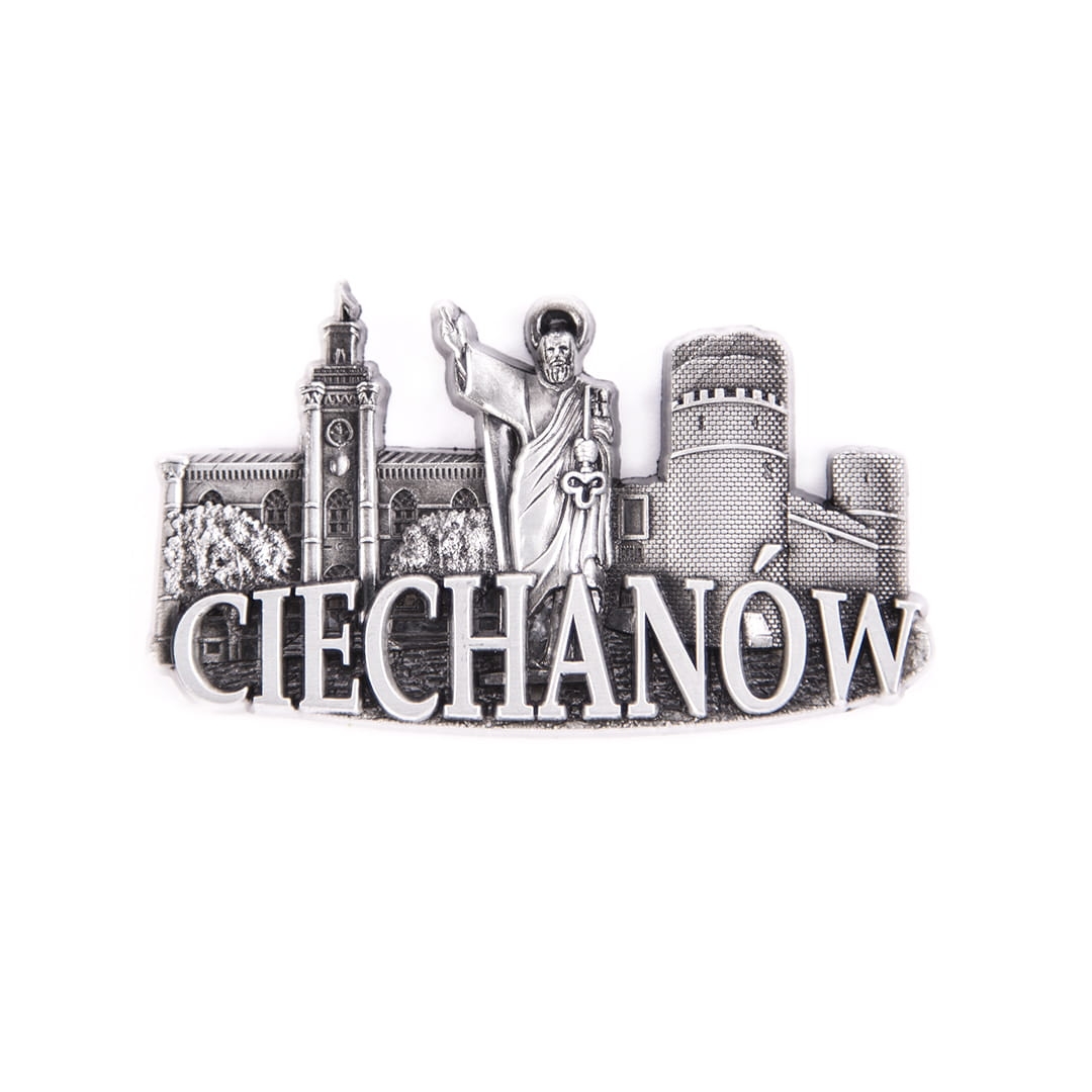 magnes na lodówkę Ciechanów panorama metalowy pamiątka