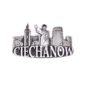 Magnes na lodówkę – panorama Ciechanów, metalowy