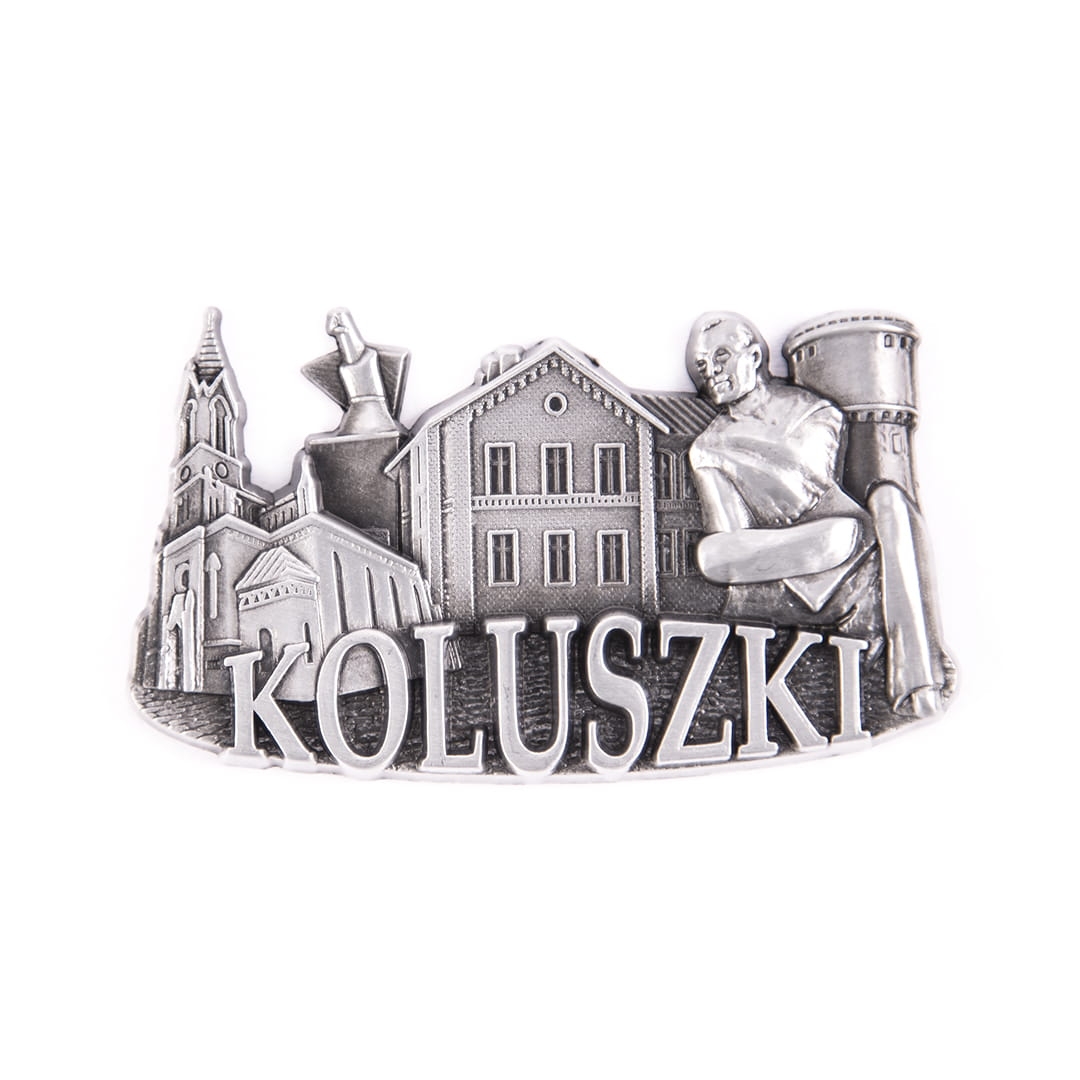 Magnes na lodówkę panorama Koluszki metalowy pamiątka z miasta