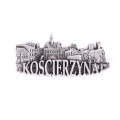 magnes na lodówkę Kościerzyna metalowy panorama miasta