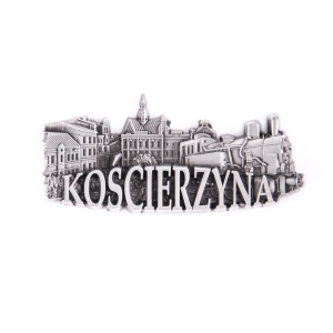 Magnes na lodówkę – panorama Kościerzyna, metalowy