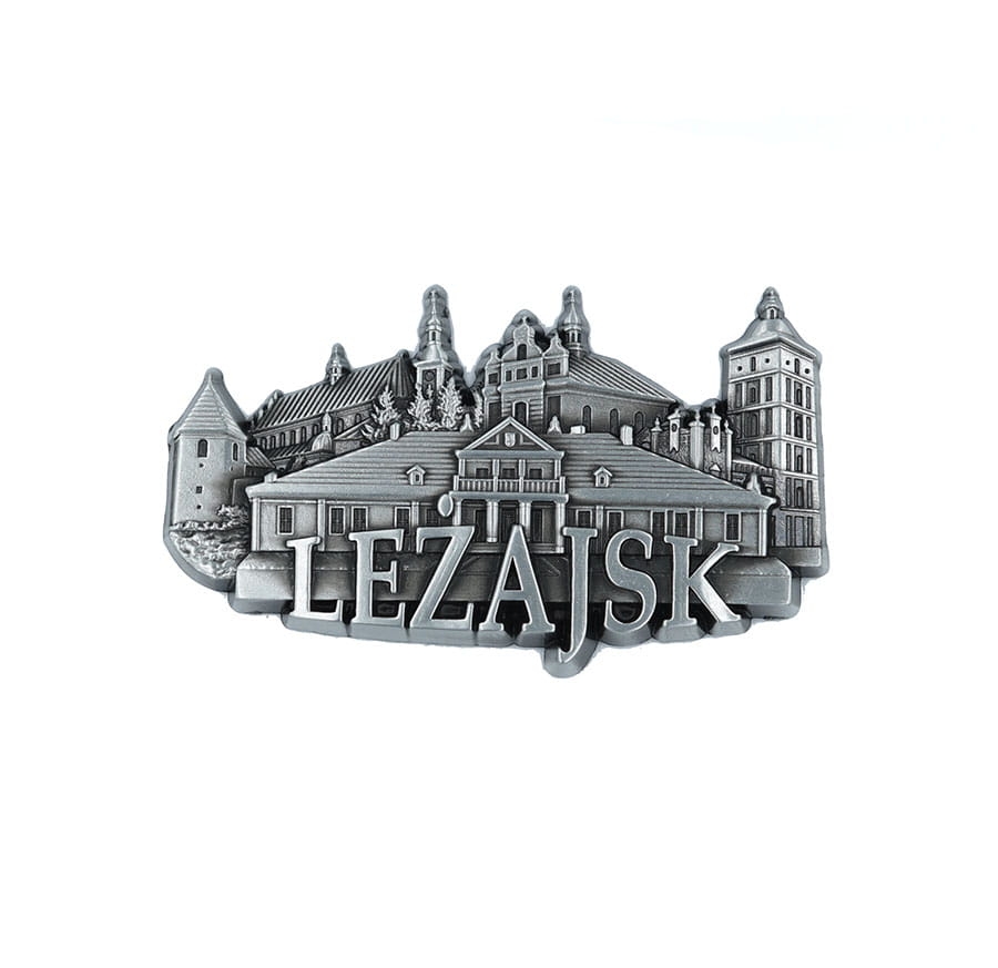 magnes na lodówkę Leżajsk panorama metalowy srebrny