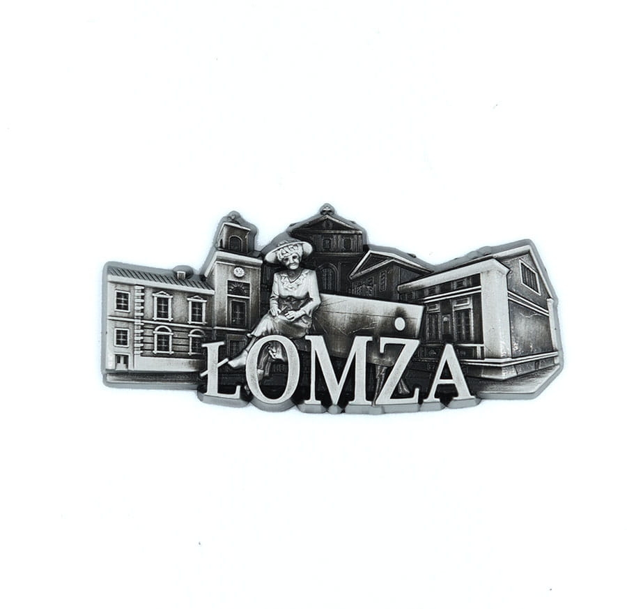 magnes na lodówkę panorama Łomża metalowy pamiątka z miasta