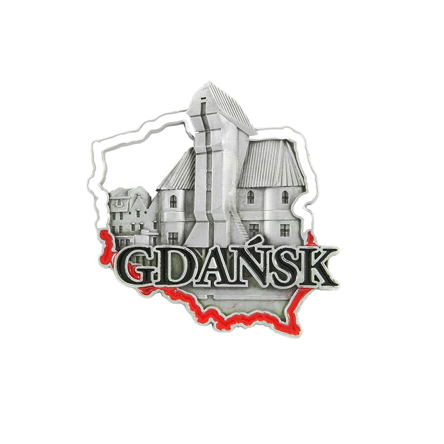 magnes na lodówkę Polska Gdańsk Żuraw metalowy pamiątka
