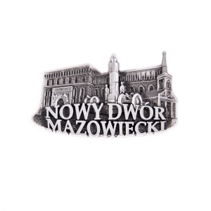 Magnes na lodówkę – panorama Nowy Dwór Mazowiecki, metalowy