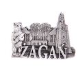 Magnes na lodówkę panorama Żagań metalowy srebrny