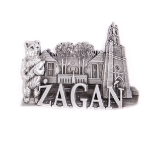 Magnes na lodówkę – panorama Żagań, metalowy
