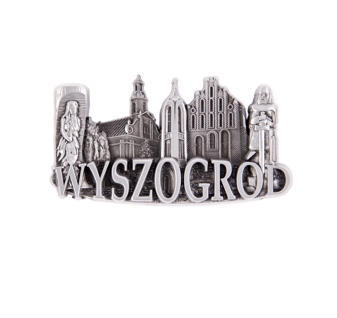 magnes na lodówkę panorama Wyszogród metalowy pamiątka