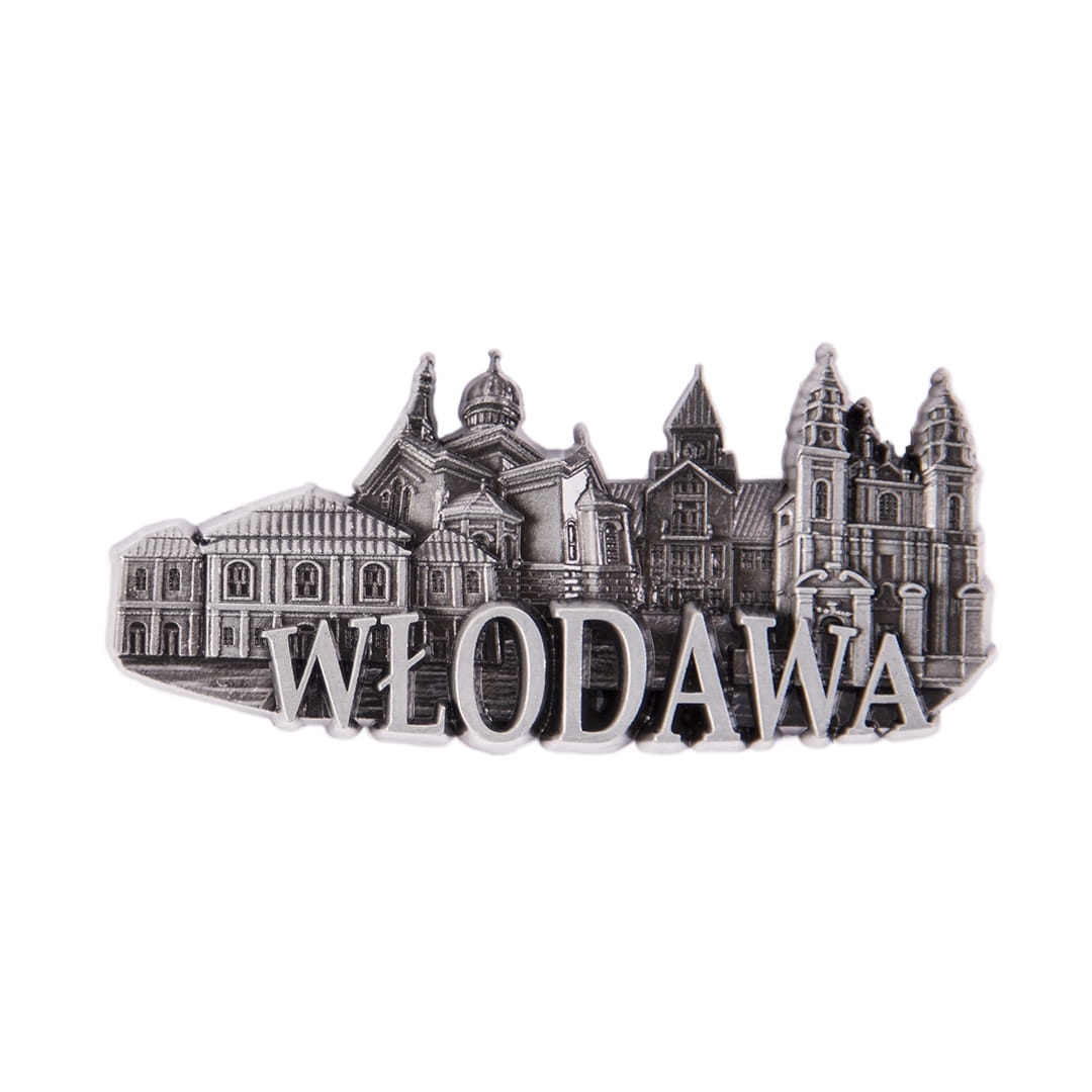 magnes na lodówkę Włodawa panorama metalowy pamiątka